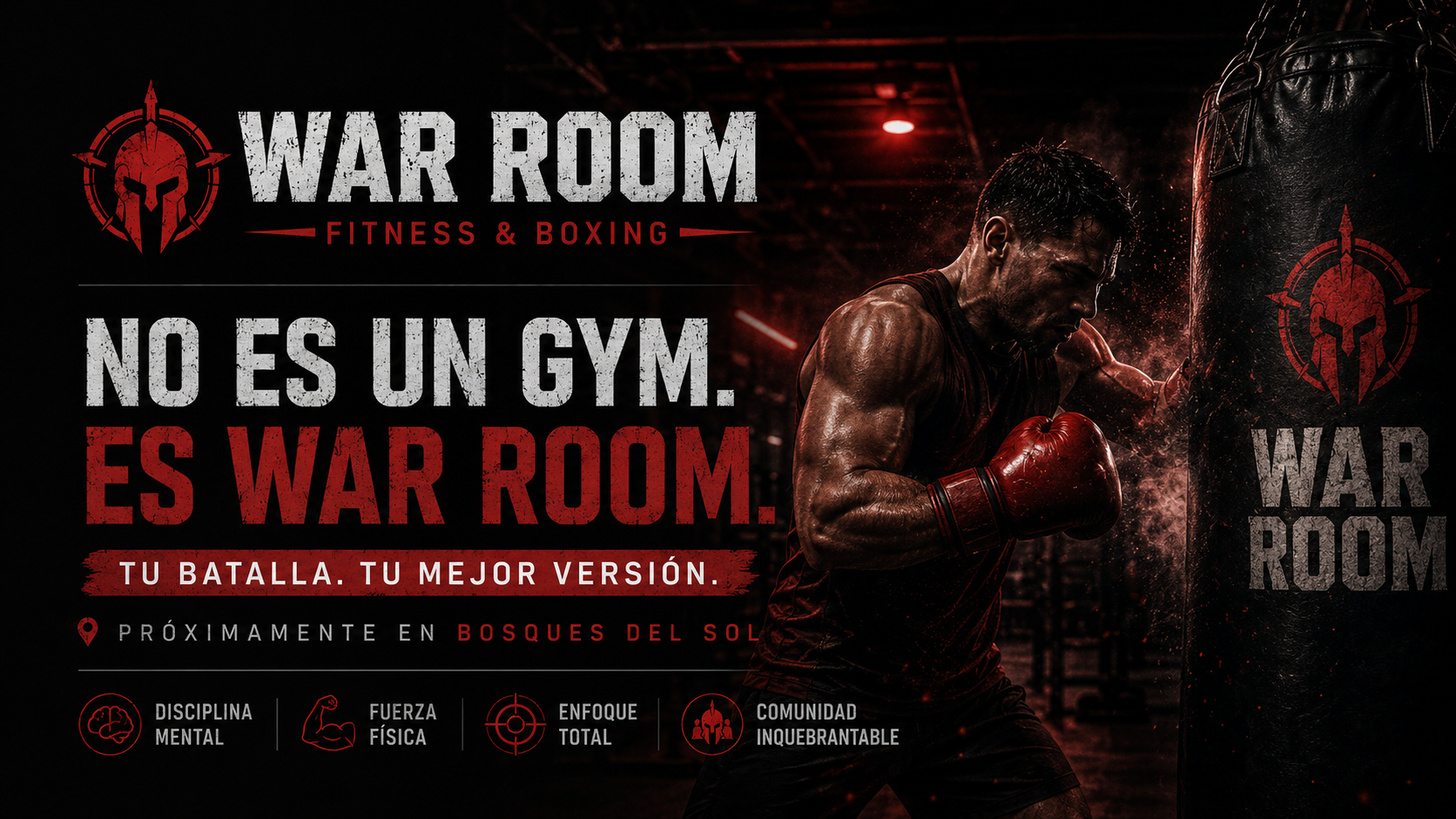 Boxeador entrenando en War Room Fitness & Boxing